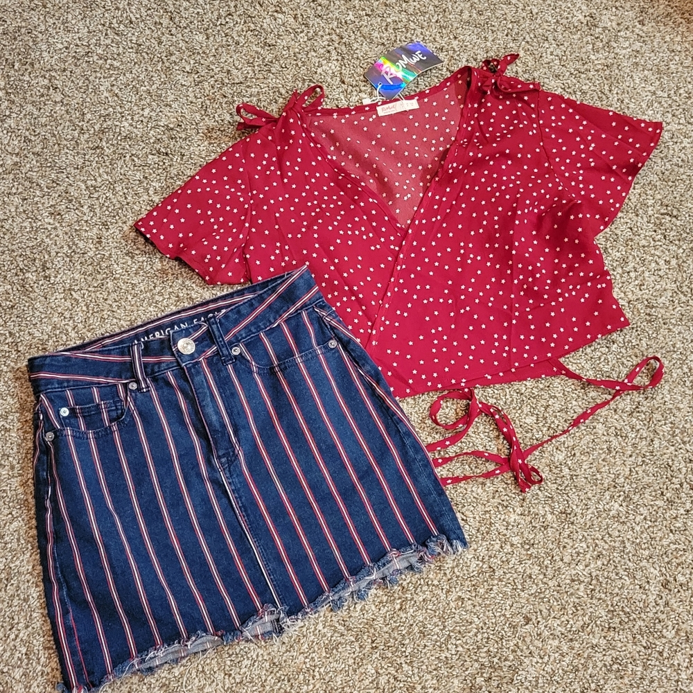 Women's American Eagle Patriotic Outfit Size Small